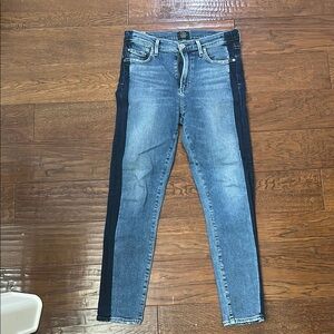 Citizens of Humanity Rocket crop Women's Blue Jeans with Side Panels
